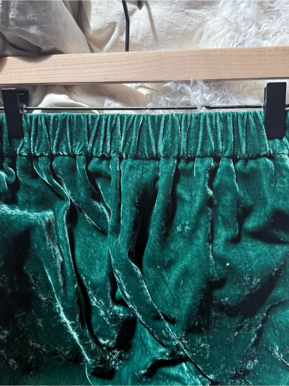 XS J. Crew Green Velvet Pants w/Stretchy Waist + Pockets - Picture 4 of 7